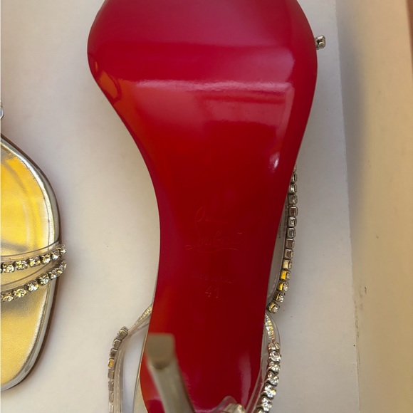 Christian Louboutin Silver Heels with Red Soles - Picture 8 of 8